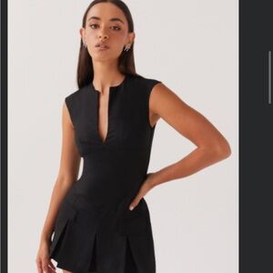 Peppermayo Black Sheath Mini Dress Plunge Neckline Sleeveless